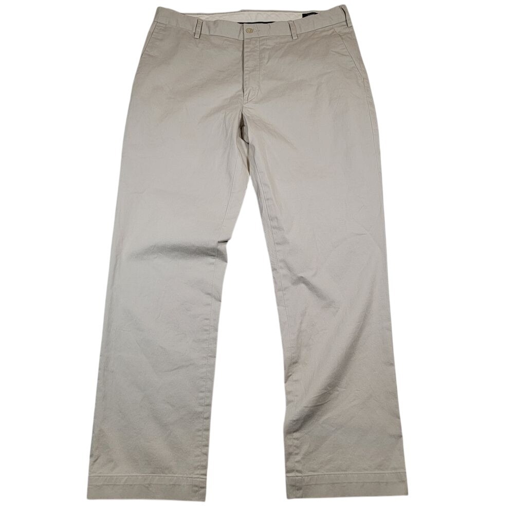 Polo Ralph Lauren Stretch Classic Fit Chino Sz 35 x 32 Beige Straight Leg Preppy